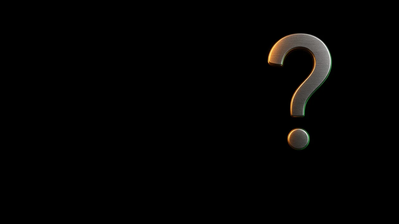 A metal question mark